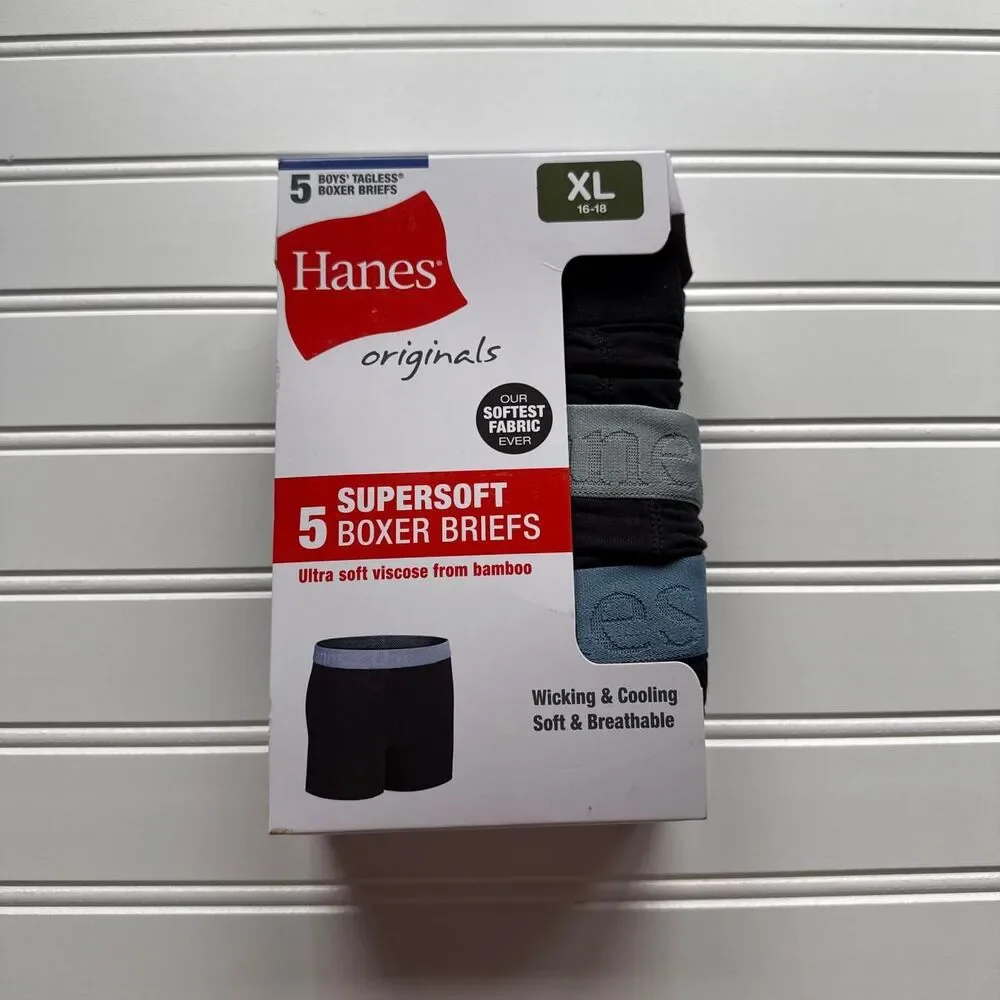 Hanes Boys Tagless Boxer Briefs